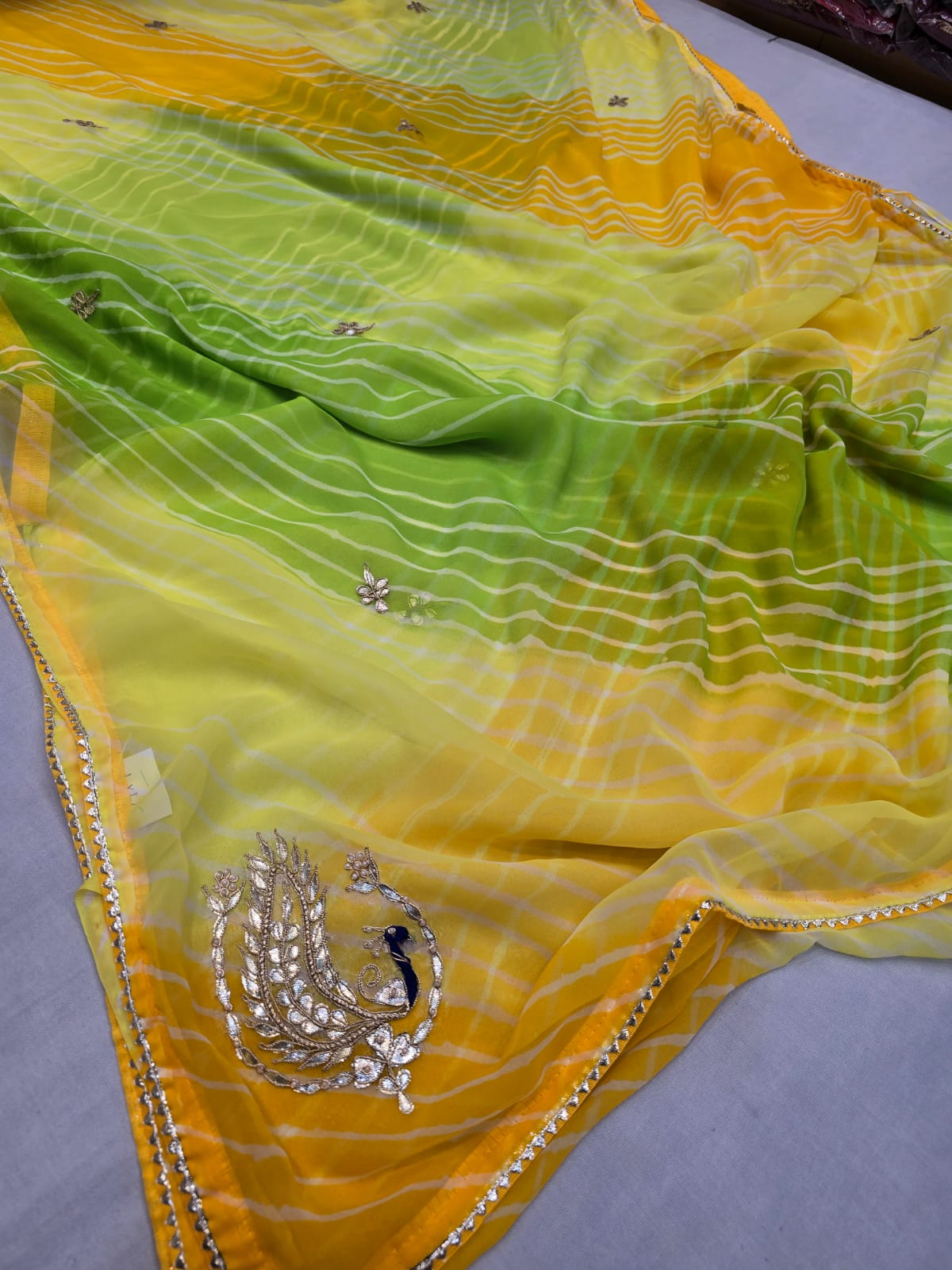 Kayatri New Light Weight Chiffon Leheriya Style Saree