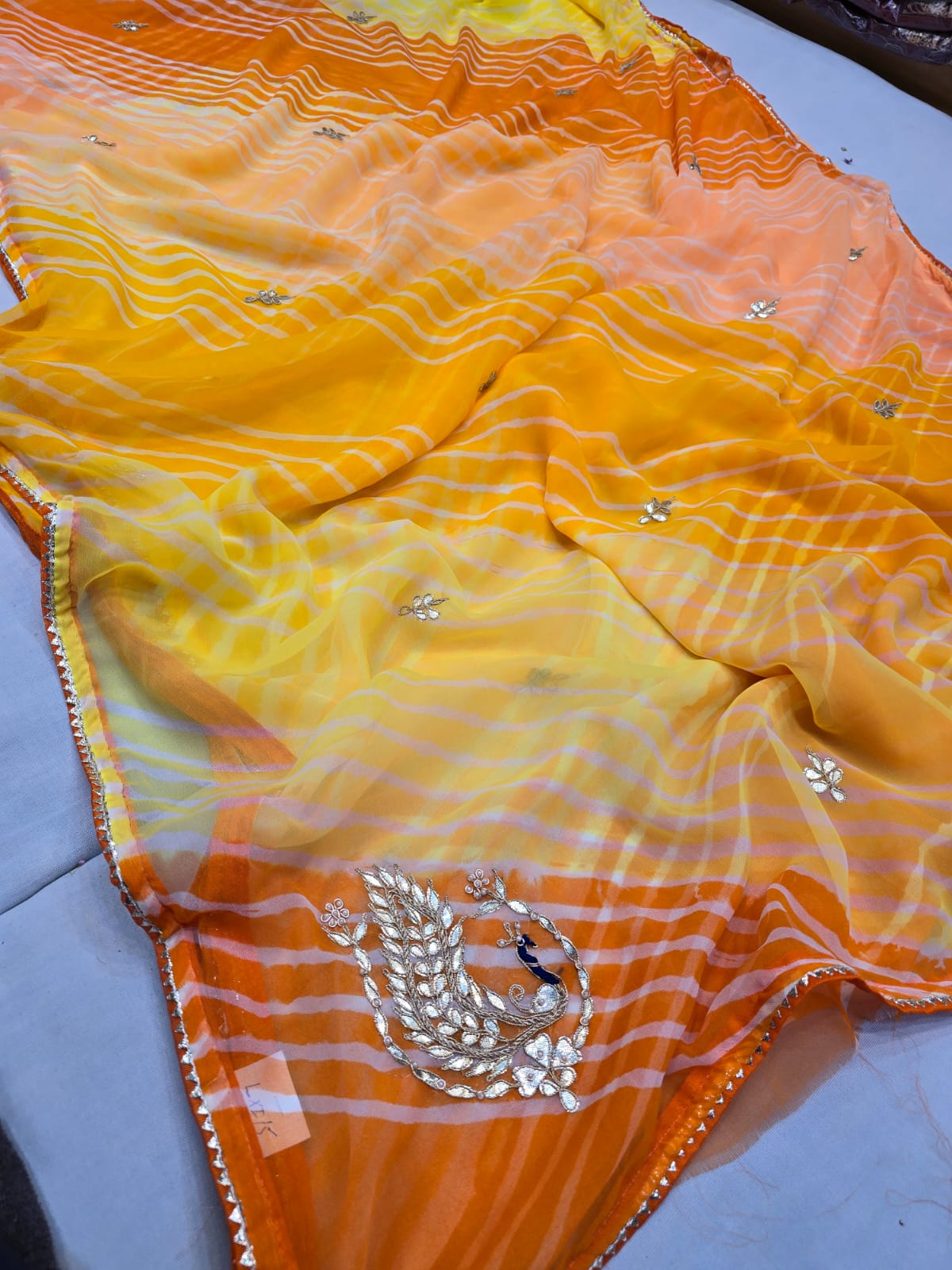 Kayatri New Light Weight Chiffon Leheriya Style Saree