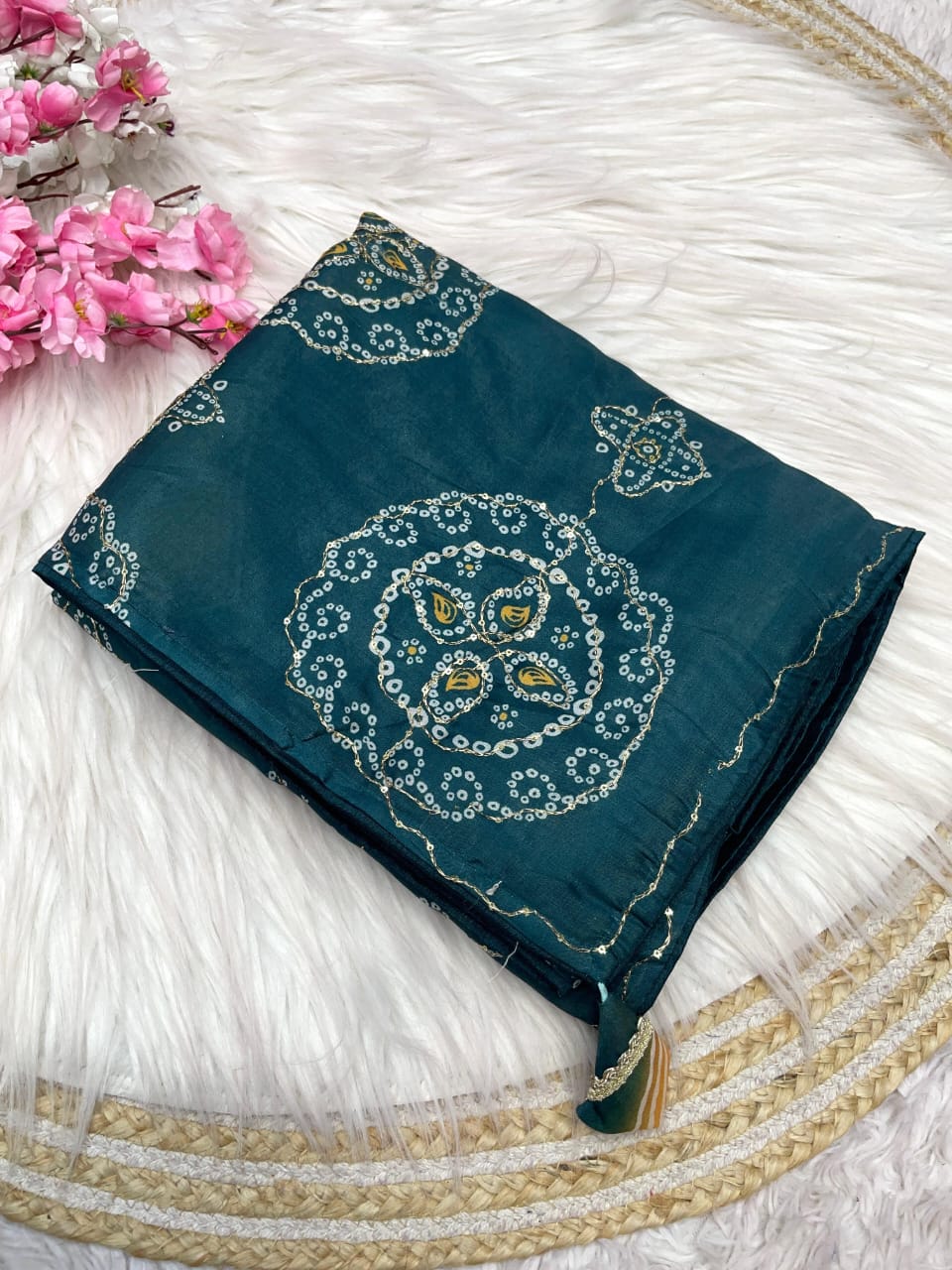 Kayatri New Designer Tussar Khtha Work Saree