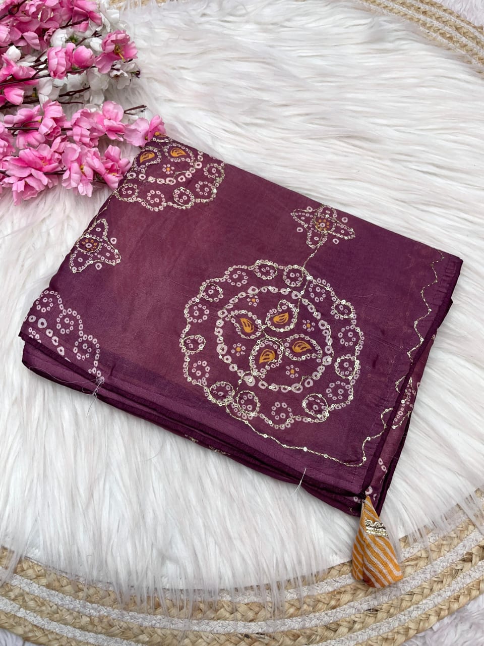 Kayatri New Designer Tussar Khtha Work Saree