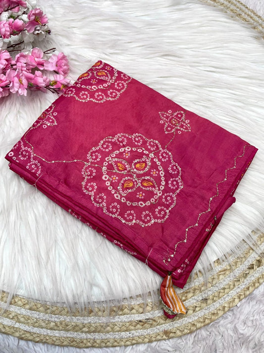 Kayatri New Designer Tussar Khtha Work Saree