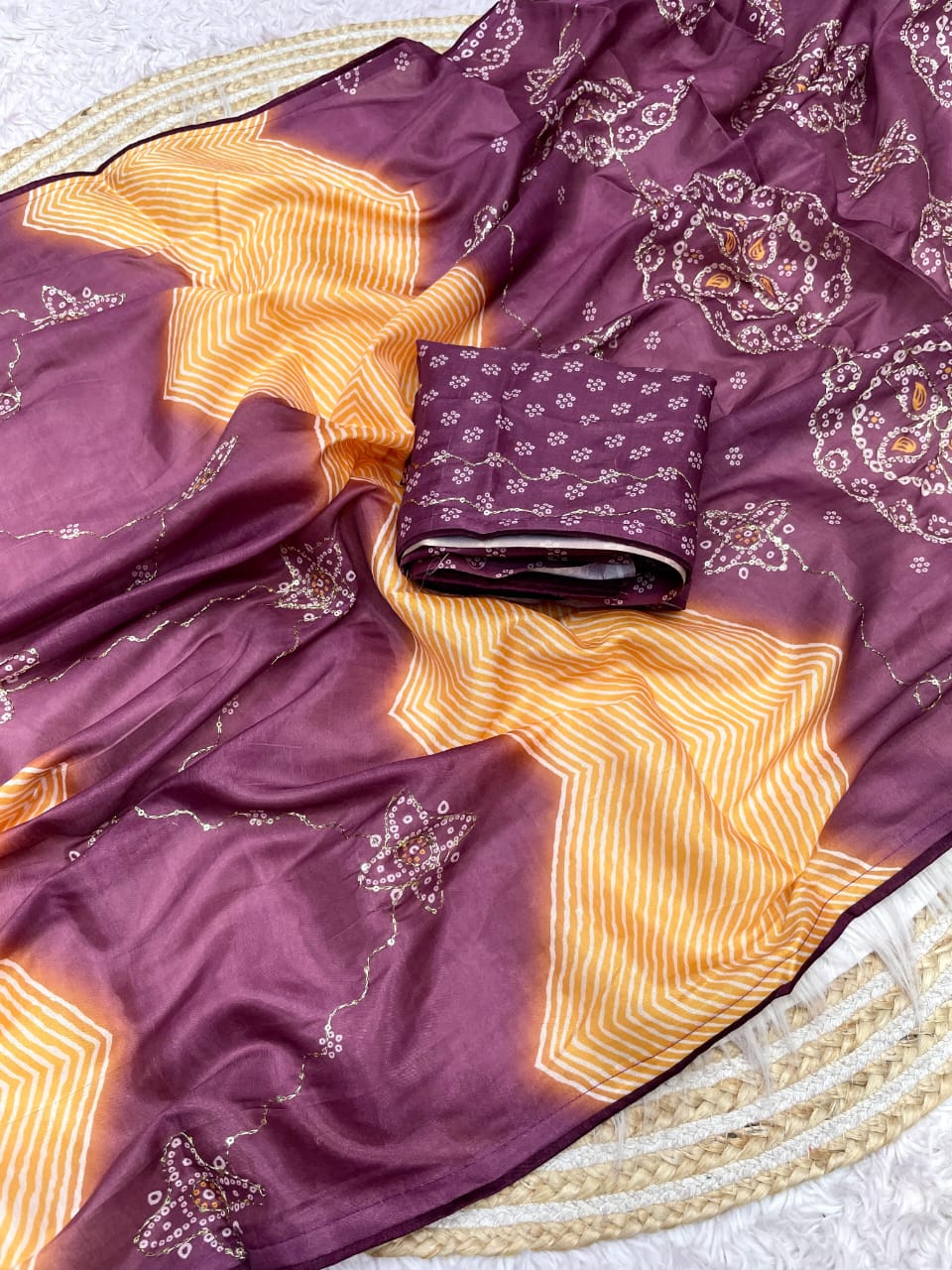 Kayatri New Designer Tussar Khtha Work Saree
