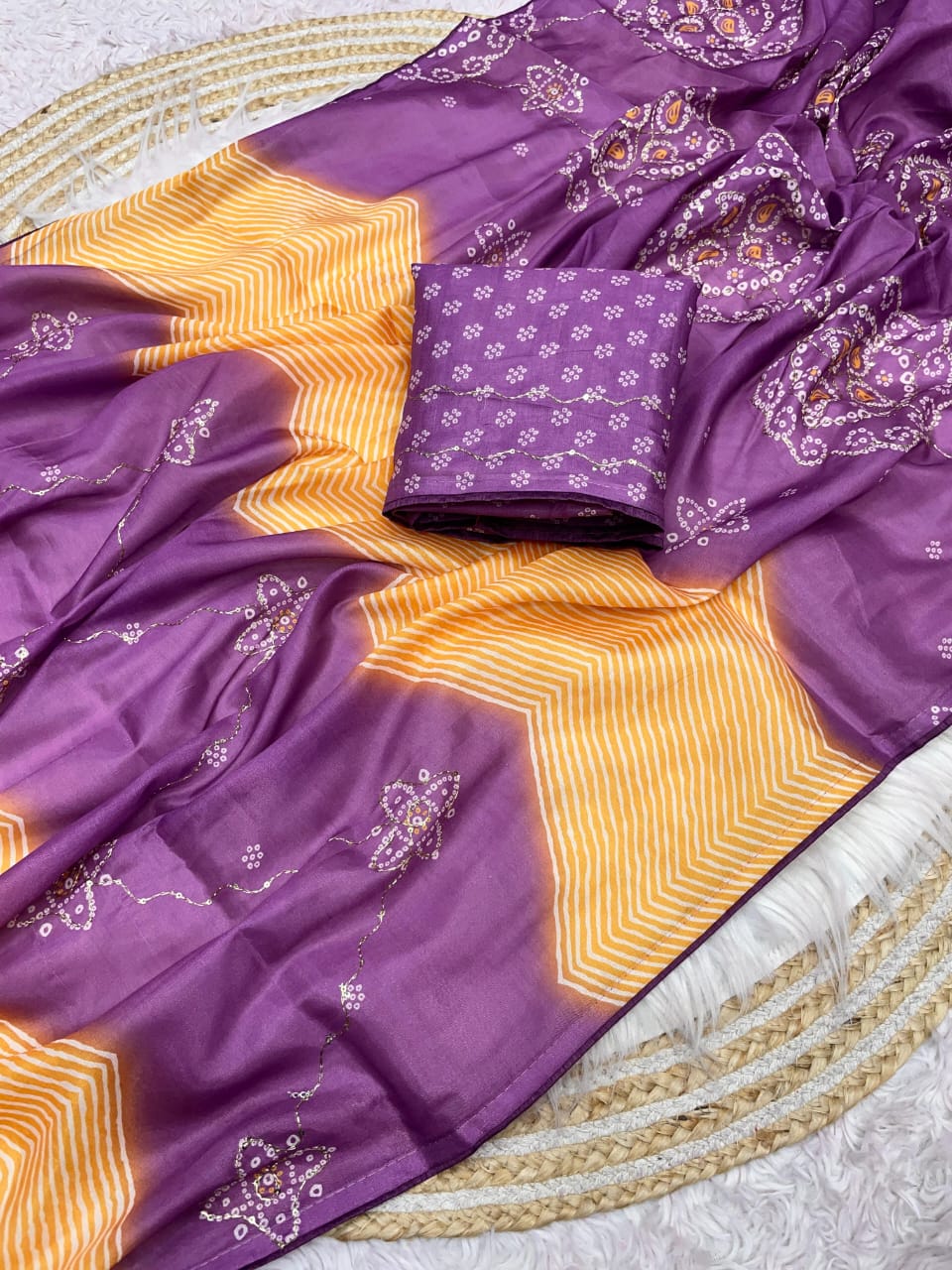 Kayatri New Designer Tussar Khtha Work Saree