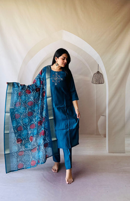 Kayatri New Roman Silk Designer Roman Silk Fabric Suit