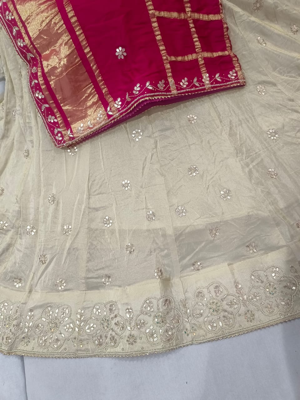 Kayatri New Designer Pure Tissue Silk Gotapatti Work Lehenga