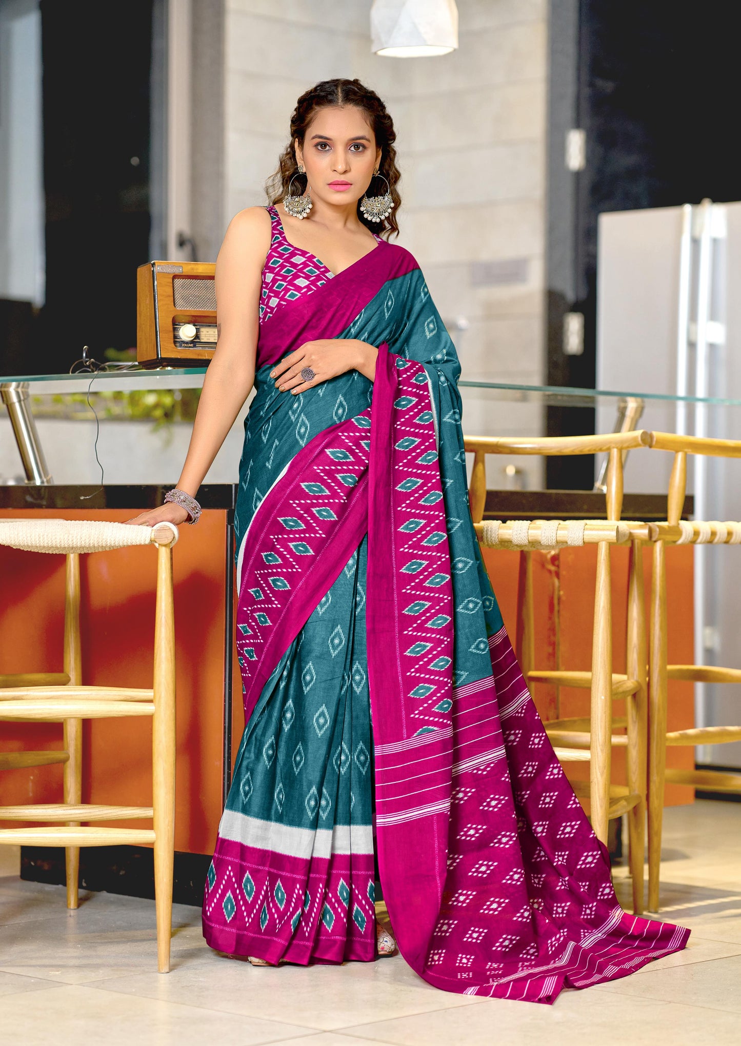 Kayatri New Hand Block Print Mulmul Cotton Saree