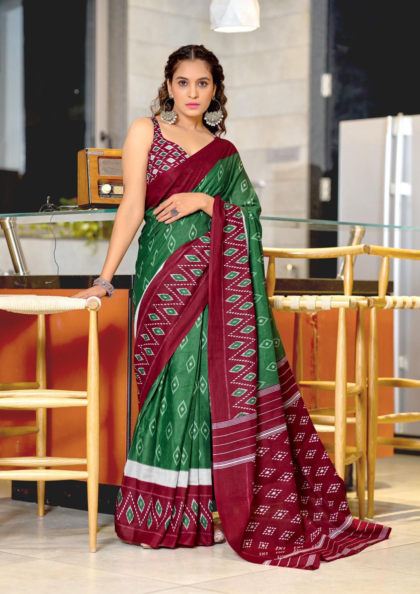 Kayatri New Hand Block Print Mulmul Cotton Saree