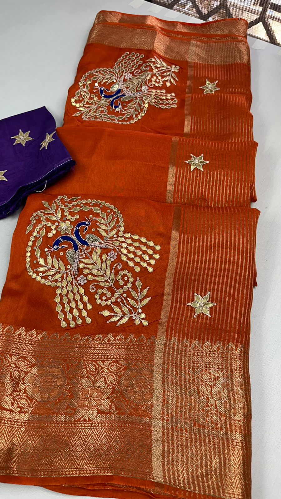 Kayatri New Pure Moonga Silk Hand Gotapatti Work Saree