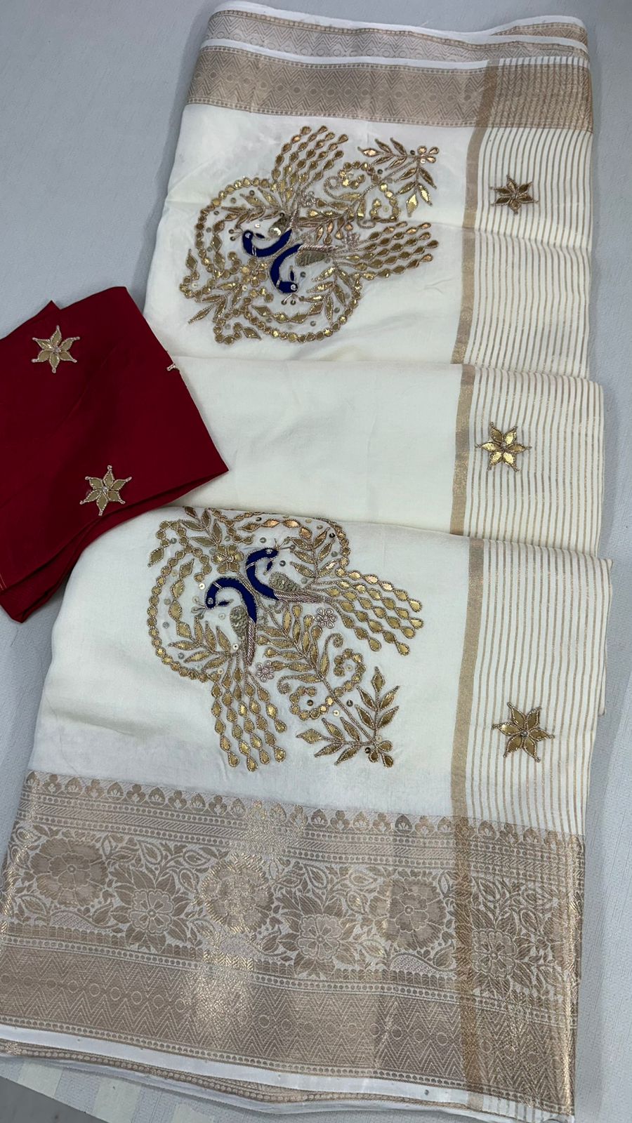 Kayatri New Pure Moonga Silk Hand Gotapatti Work Saree
