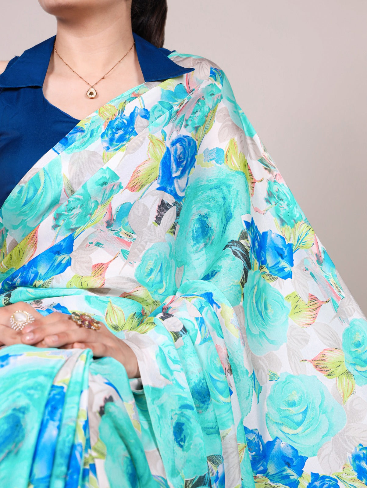 Kayatri New Dull Satin Moonga Silk Printed Saree