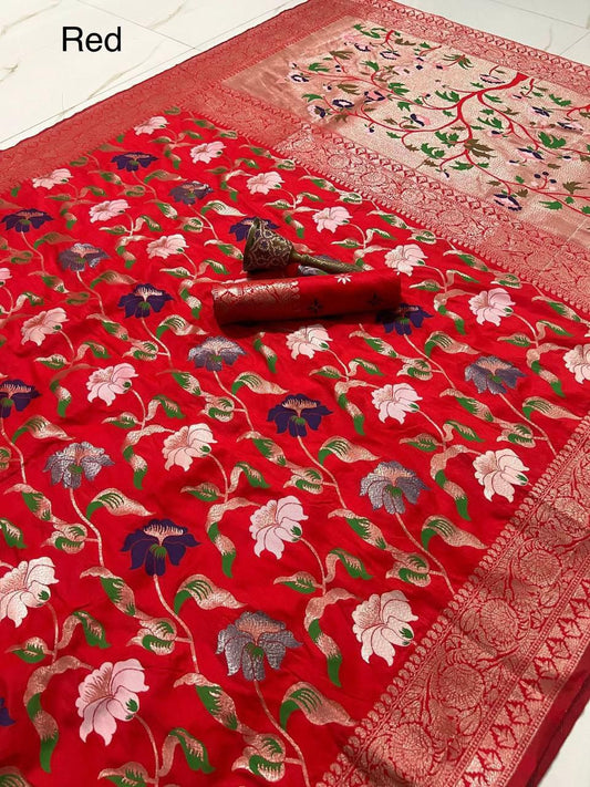 Kayatri Pure Soft Kanchivram Meena Zari Weaving Saree
