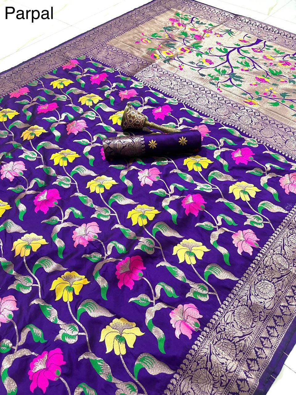 Kayatri Pure Soft Kanchivram Meena Zari Weaving Saree