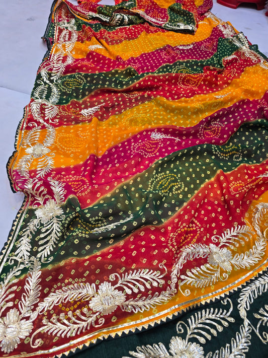 Kayatri New 60 Garm Georgette Kacha Gota Work Saree