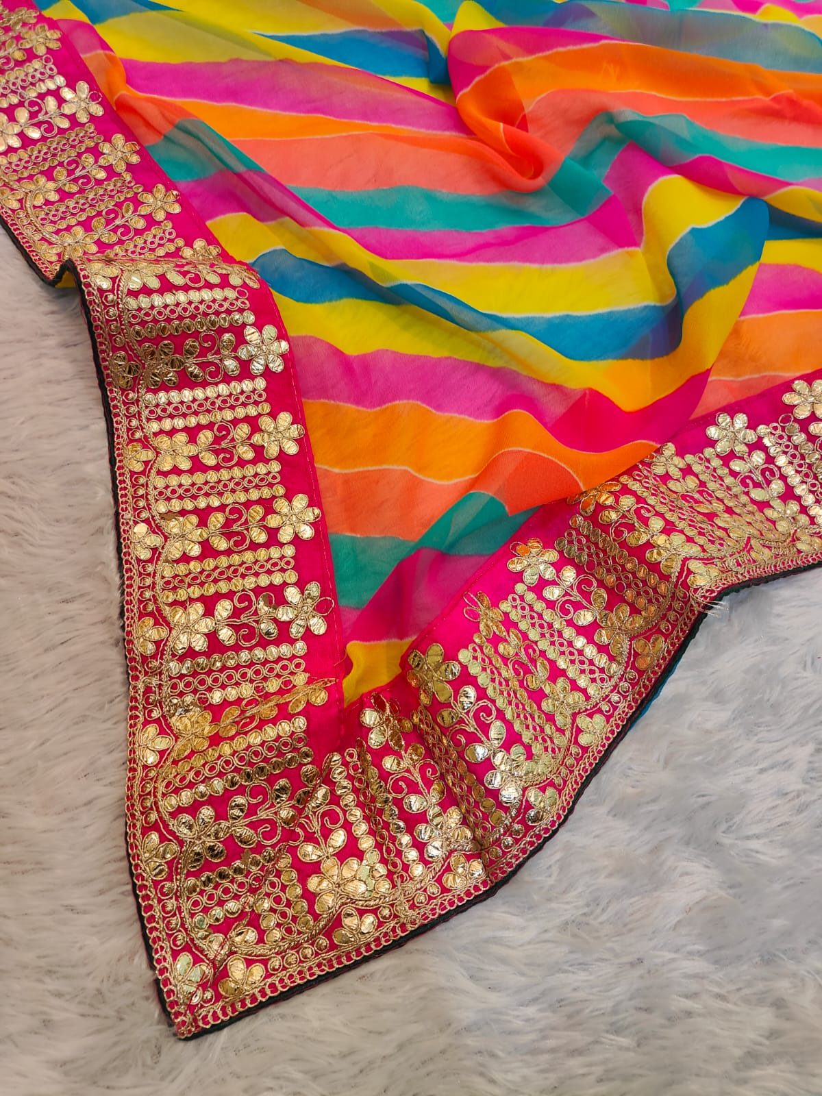 Kayatri New Designer Leheriya Style Georgette Saree