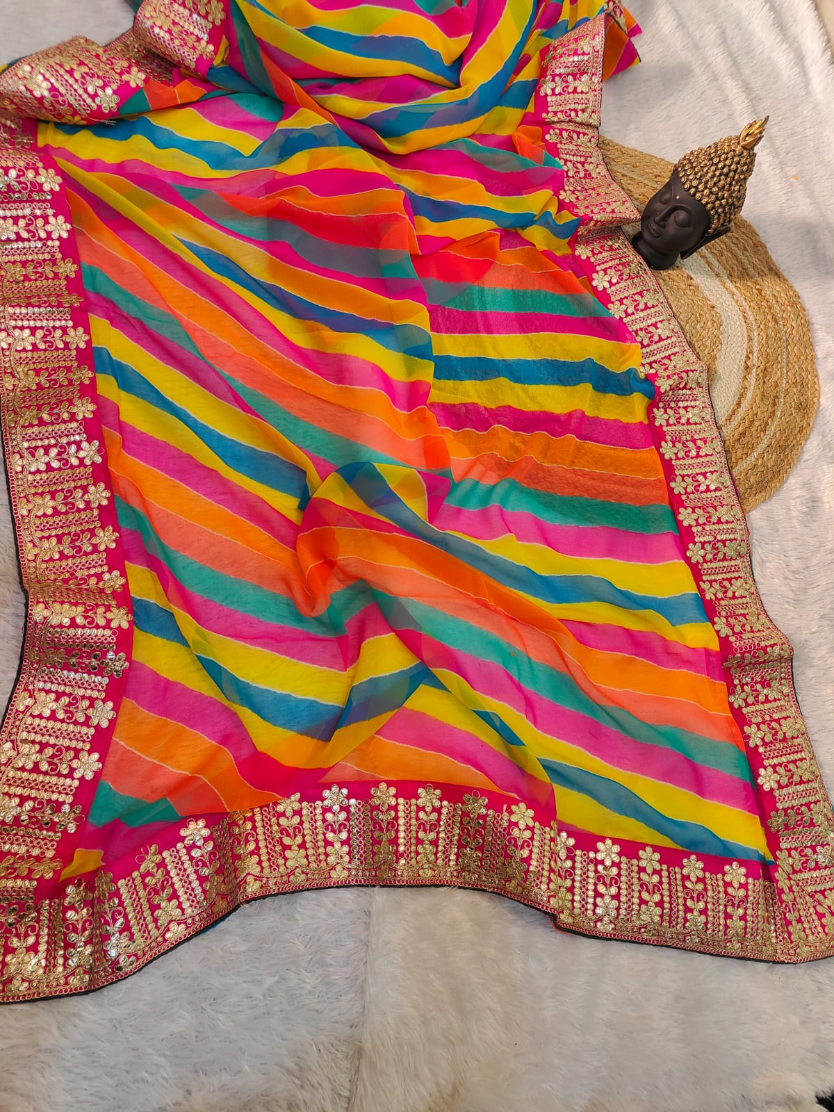 Kayatri New Designer Leheriya Style Georgette Saree