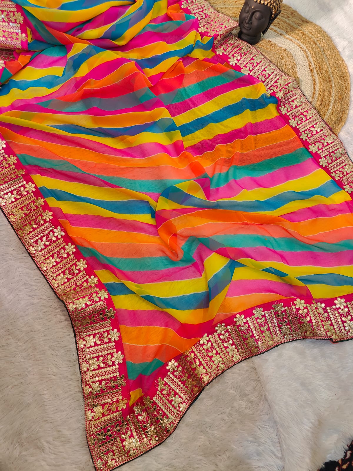 Kayatri New Designer Leheriya Style Georgette Saree