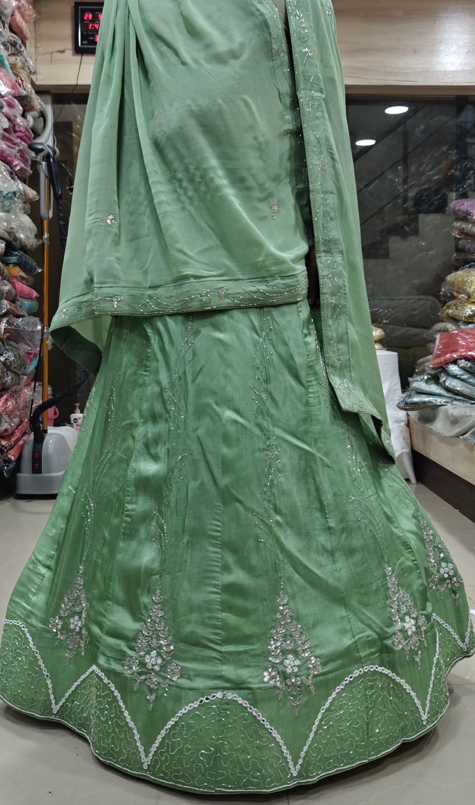 Kayatri New Pure Upada Silk Handmade Khatli Work Lehenga
