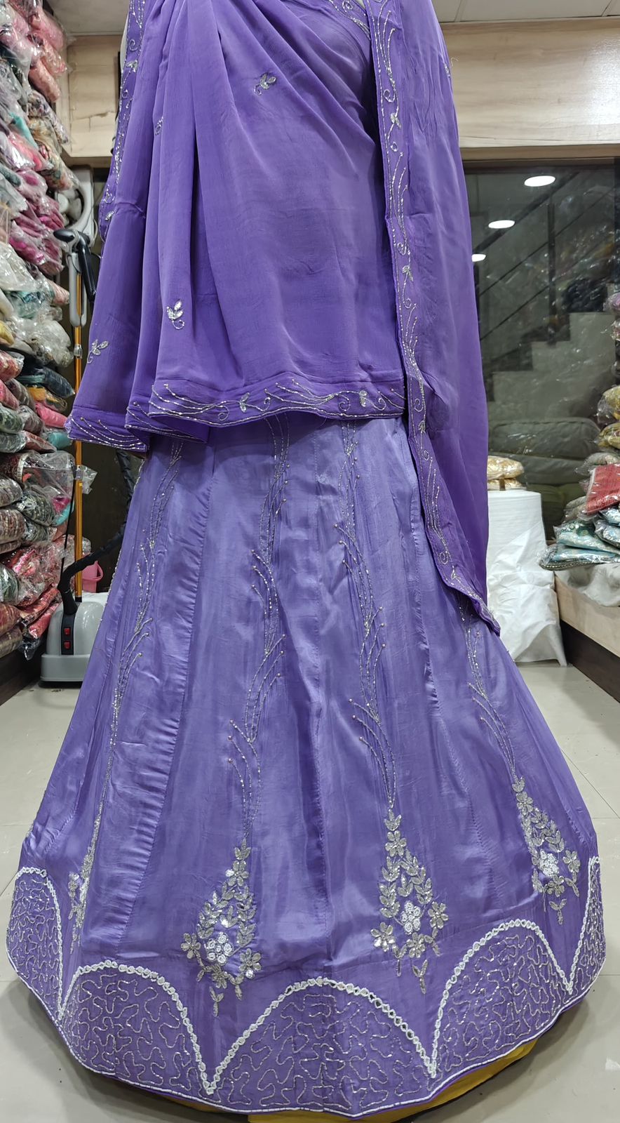 Kayatri New Pure Upada Silk Handmade Khatli Work Lehenga