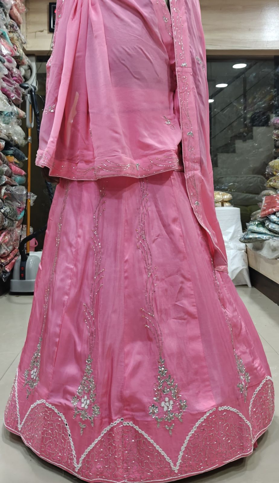 Kayatri New Pure Upada Silk Handmade Khatli Work Lehenga