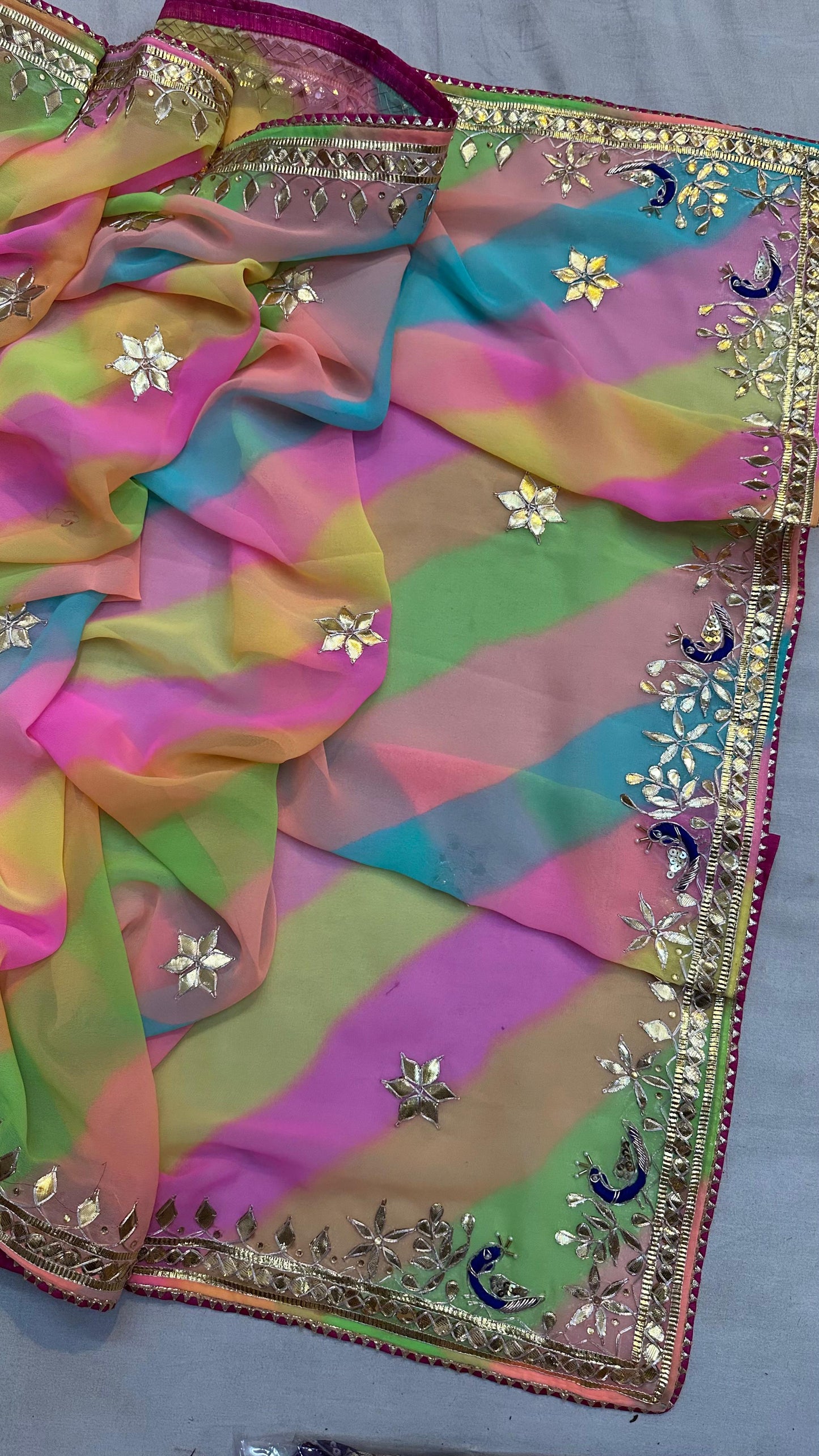 Kayatri New 60 Grm Georgette Gota Border Saree