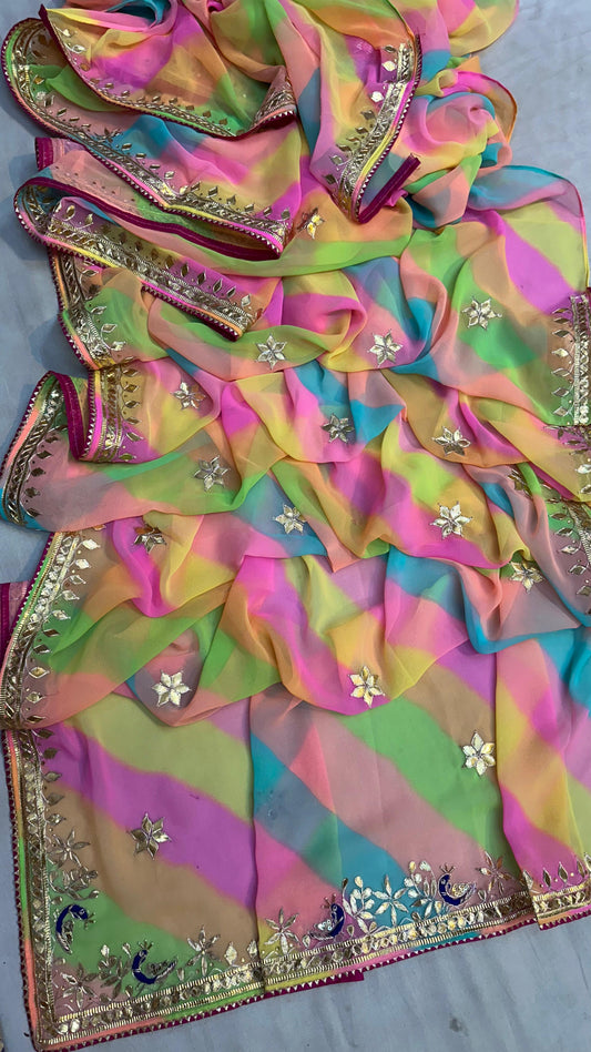 Kayatri New 60 Grm Georgette Gota Border Saree