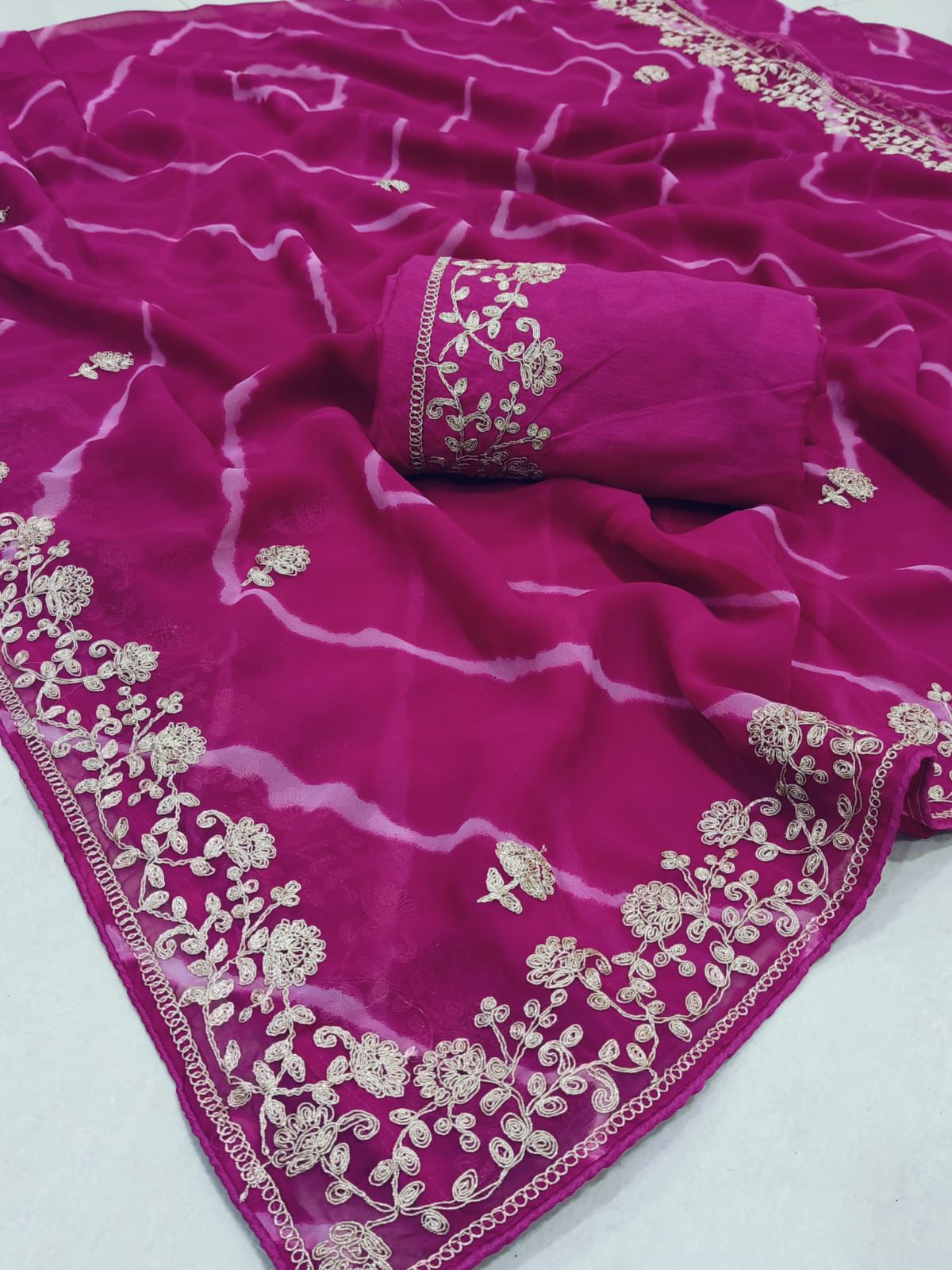 Kayatri New Soft Georgette Sober Pitha Work Embroidery Saree