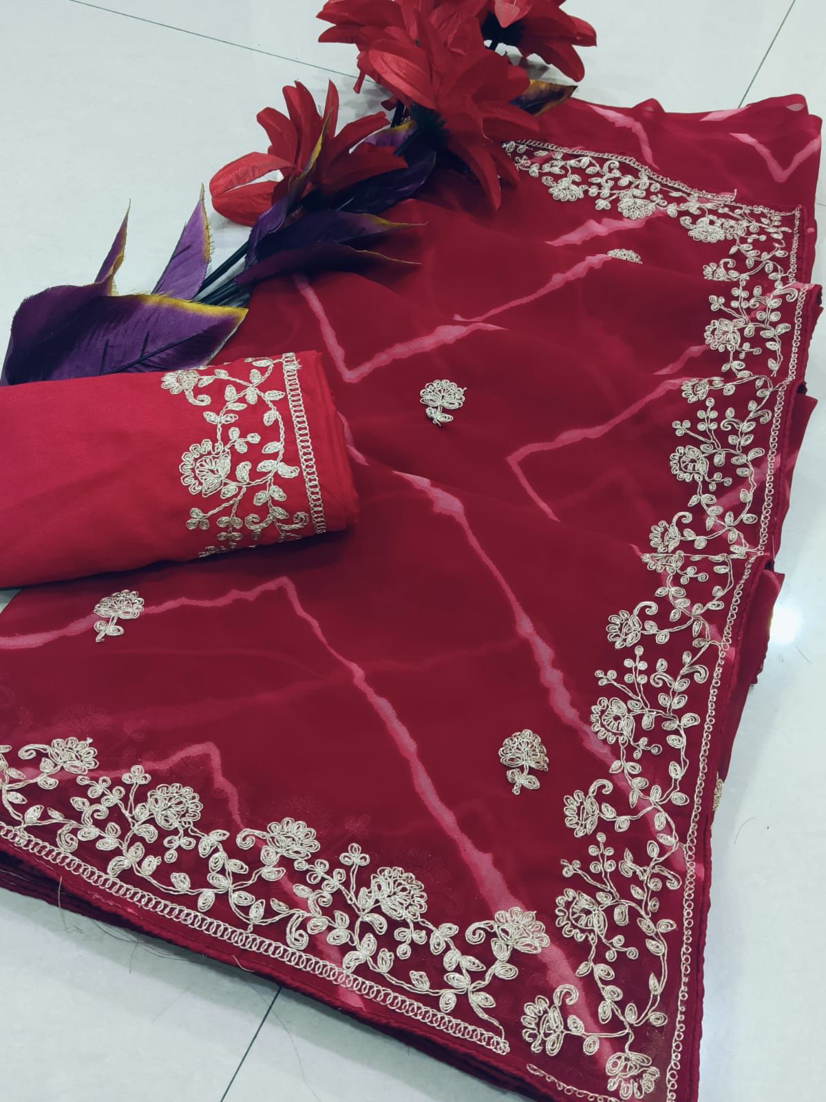 Kayatri New Soft Georgette Sober Pitha Work Embroidery Saree