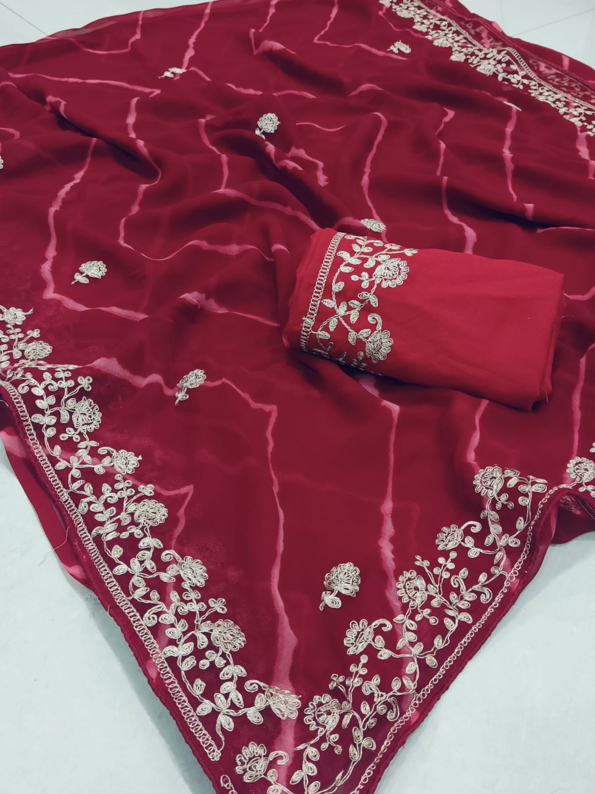 Kayatri New Soft Georgette Sober Pitha Work Embroidery Saree