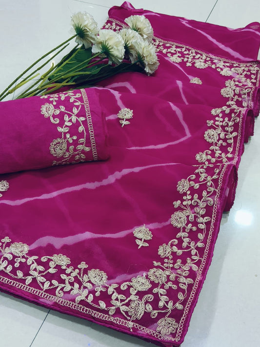 Kayatri New Soft Georgette Sober Pitha Work Embroidery Saree