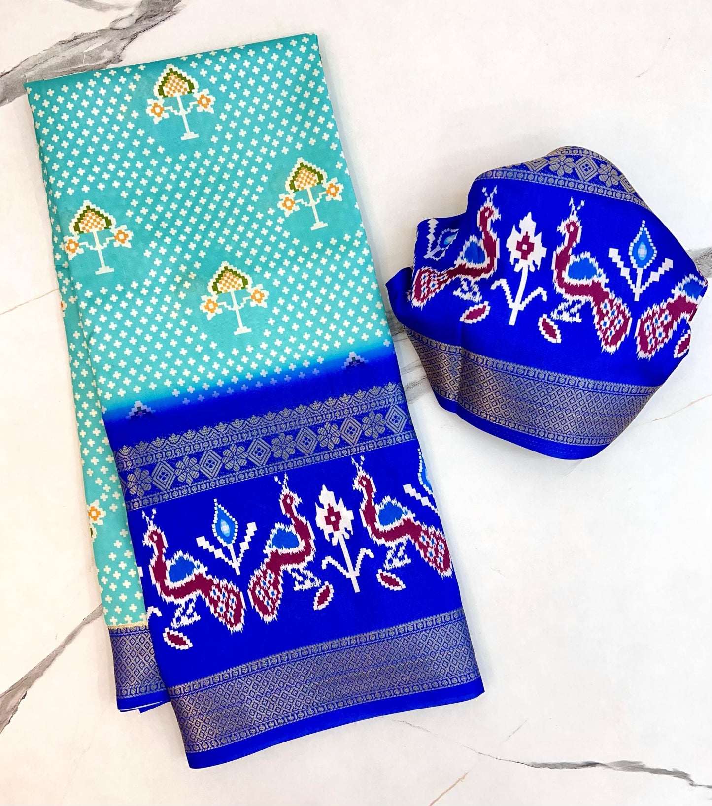 Kayatri New Pure Soft Lichi Silk Kalamkari Print Saree