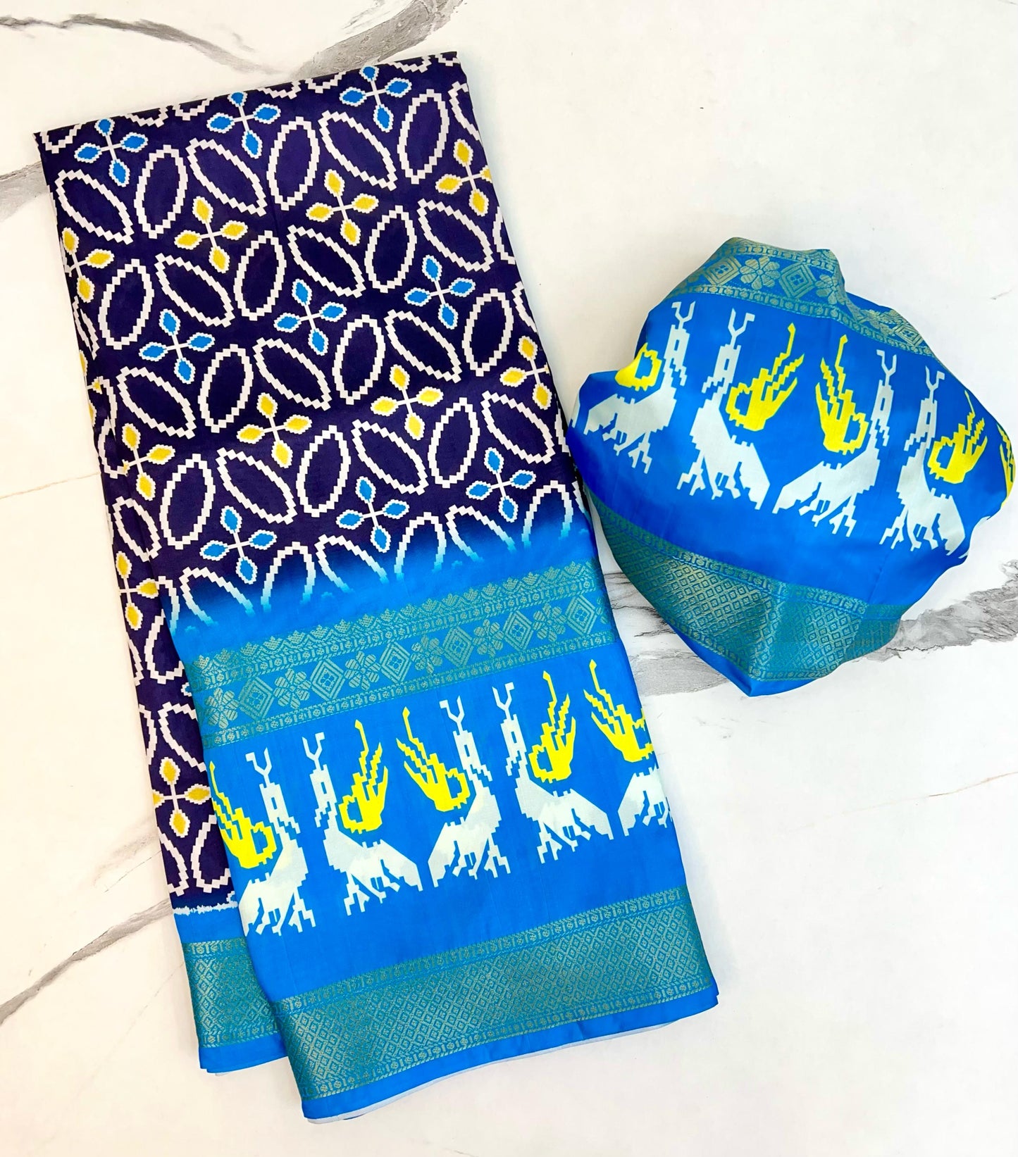 Kayatri New Pure Soft Lichi Silk Kalamkari Print Saree