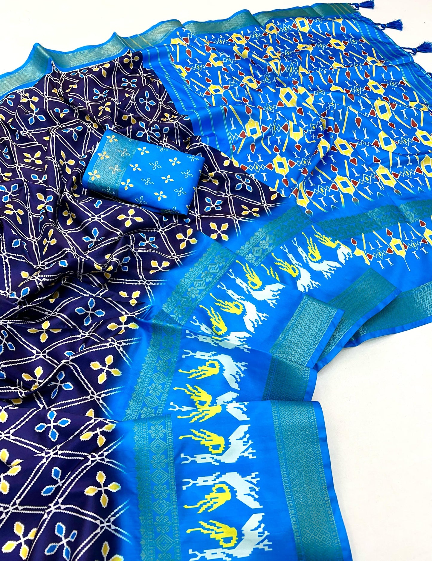 Kayatri New Pure Soft Lichi Silk Kalamkari Print Saree