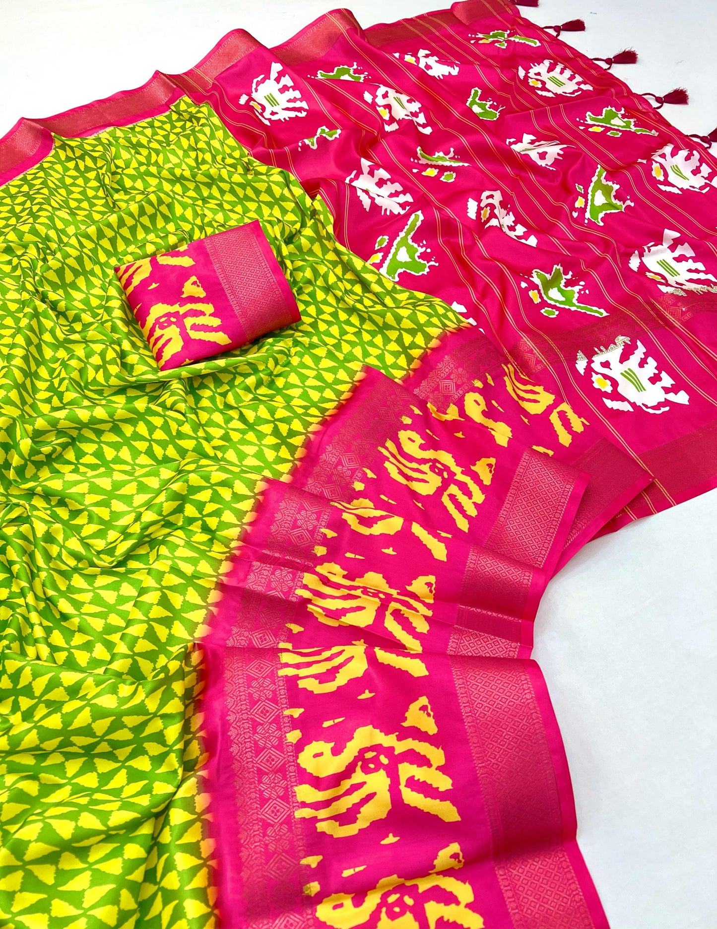 Kayatri New Pure Soft Lichi Silk Kalamkari Print Saree