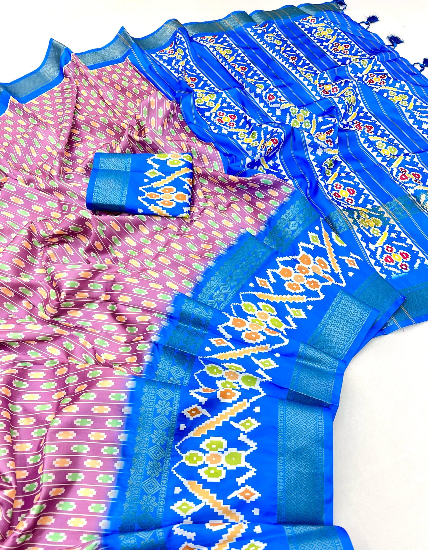 Kayatri New Pure Soft Lichi Silk Kalamkari Print Saree