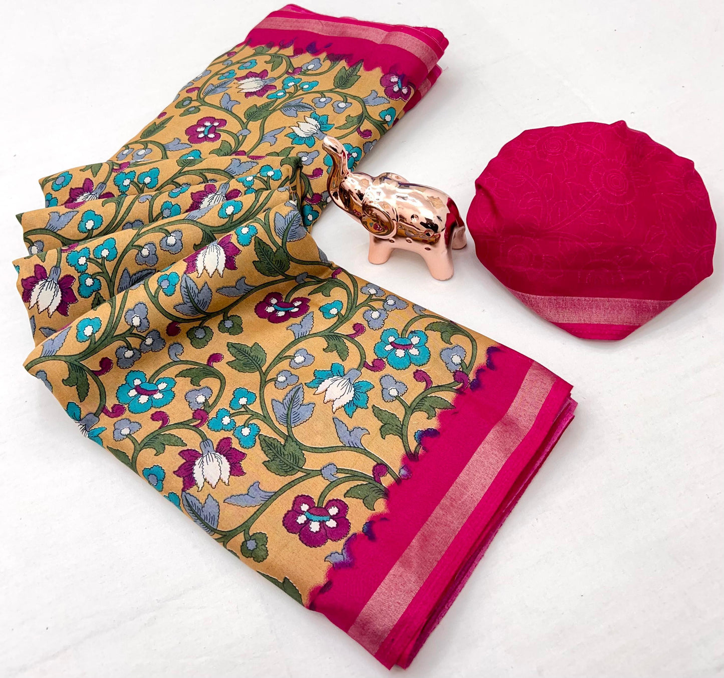 Kayatri New Cotton Silk Bandhani Print Saree
