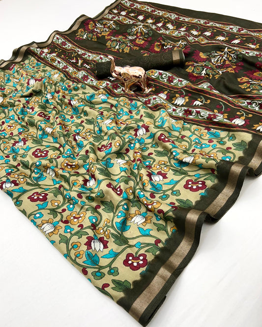 Kayatri New Cotton Silk Bandhani Print Saree