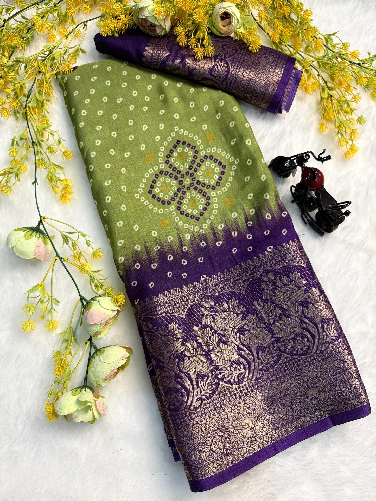 Kayatri New Pure Dola Silk Bandhani Style Saree