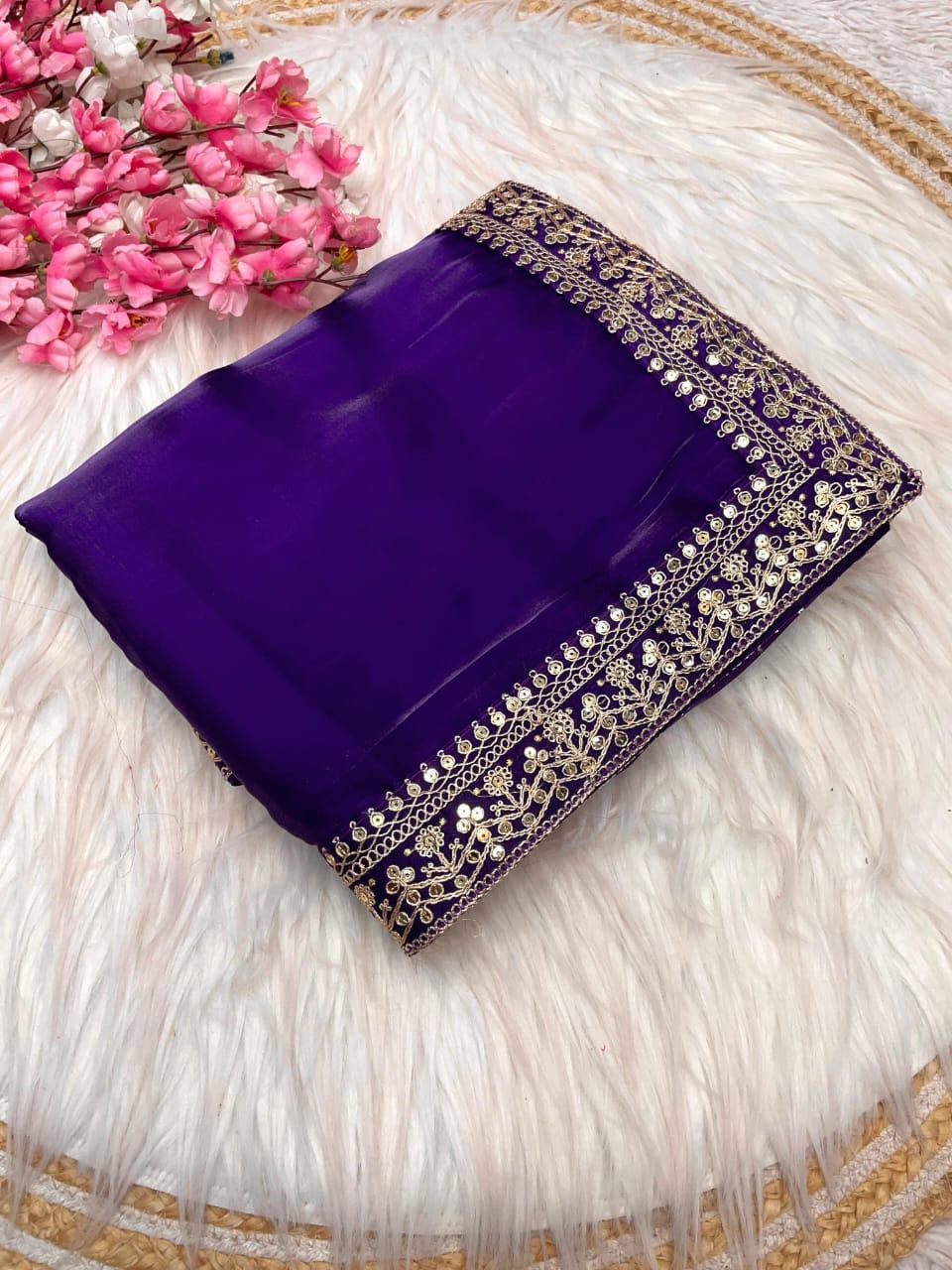 Kayatri New Jimmy Choo Sattin Coding Zari Saree