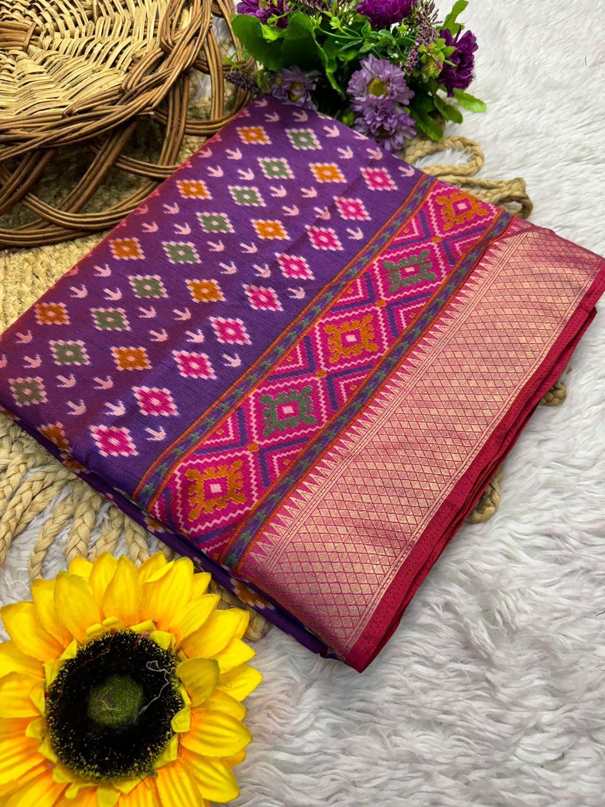 Kayatri New Semi Dola Silk Patola Style Saree