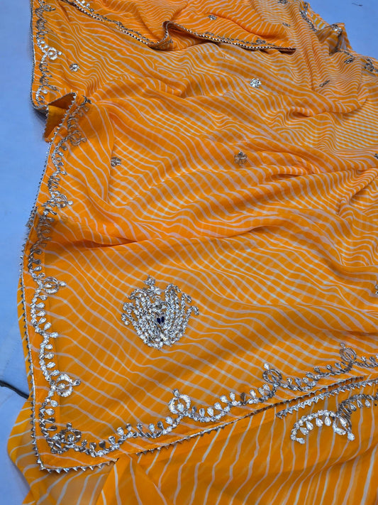 Kayatri New Pure CYC Georgette Leheriya Style Saree