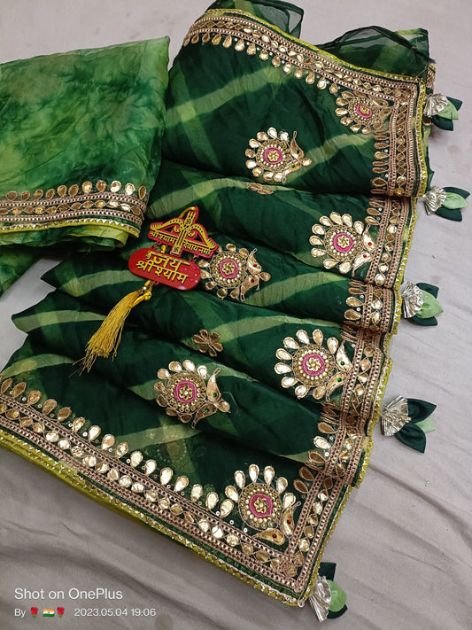 Kayatri New Pure Organza Hand Gotapatti Work