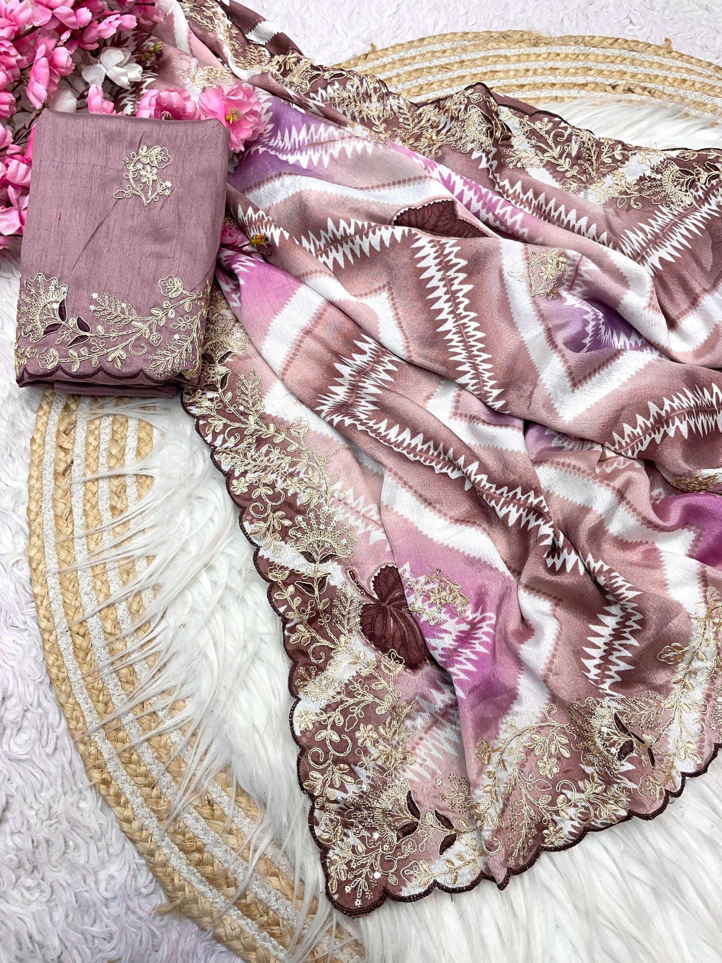 Kayatri New Chinon Print Designer Saree