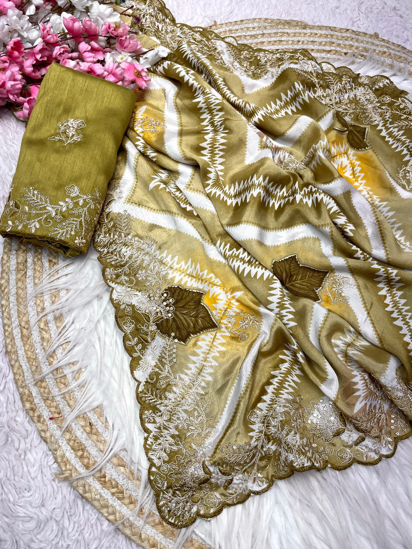 Kayatri New Chinon Print Designer Saree