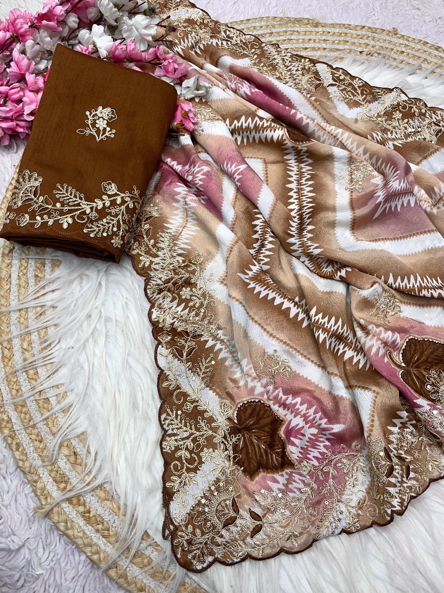 Kayatri New Chinon Print Designer Saree