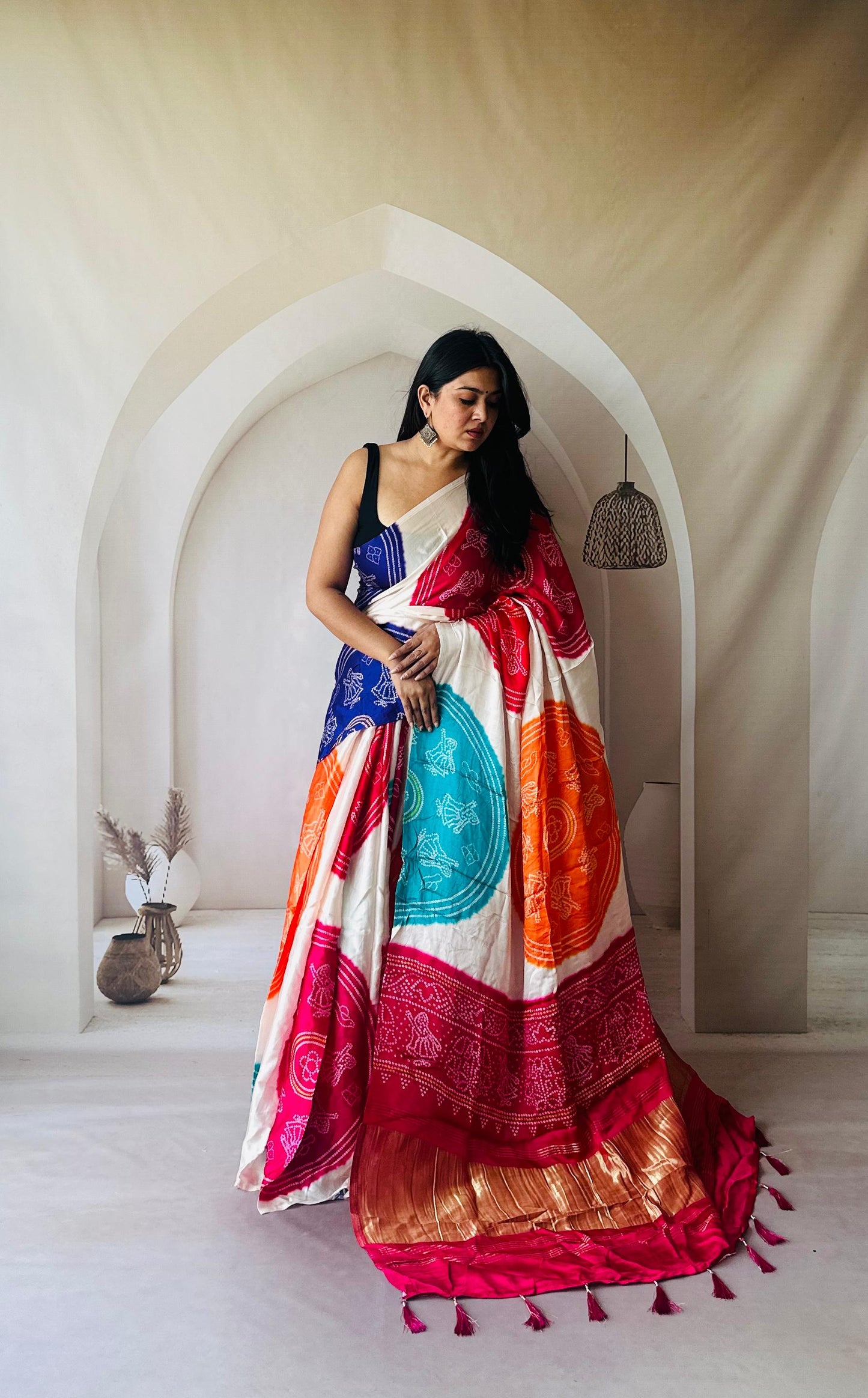 Kayatri New Pure Gaji Silk Bandhej Print Saree