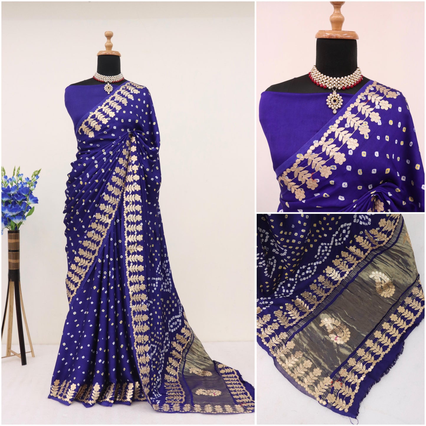 Kayatri New Ek Dani Bandhani With Pure Lagadi Patta Pallu Saree