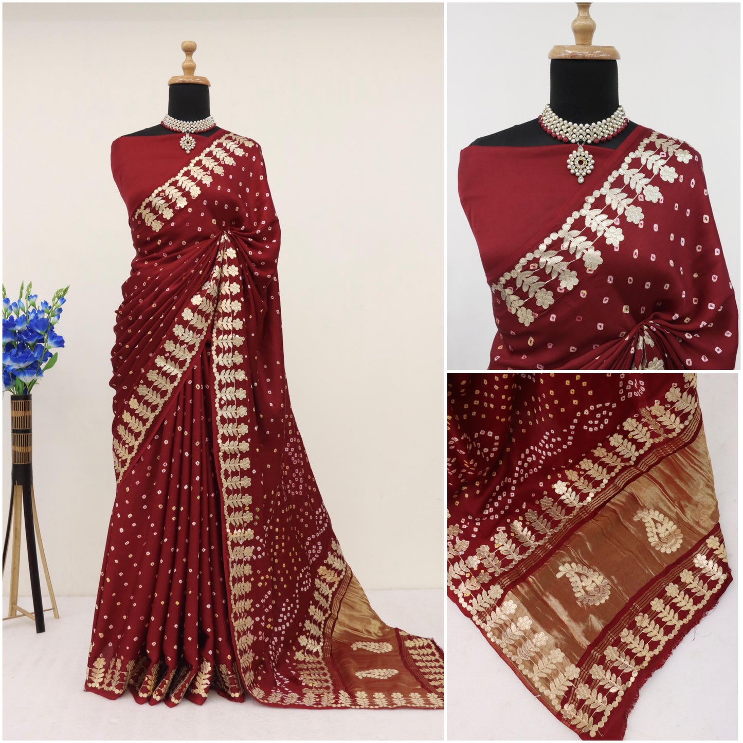 Kayatri New Ek Dani Bandhani With Pure Lagadi Patta Pallu Saree