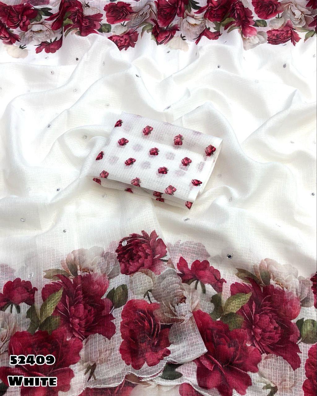 Kayatri New Soft Kota Chex Floral Digital Print Saree