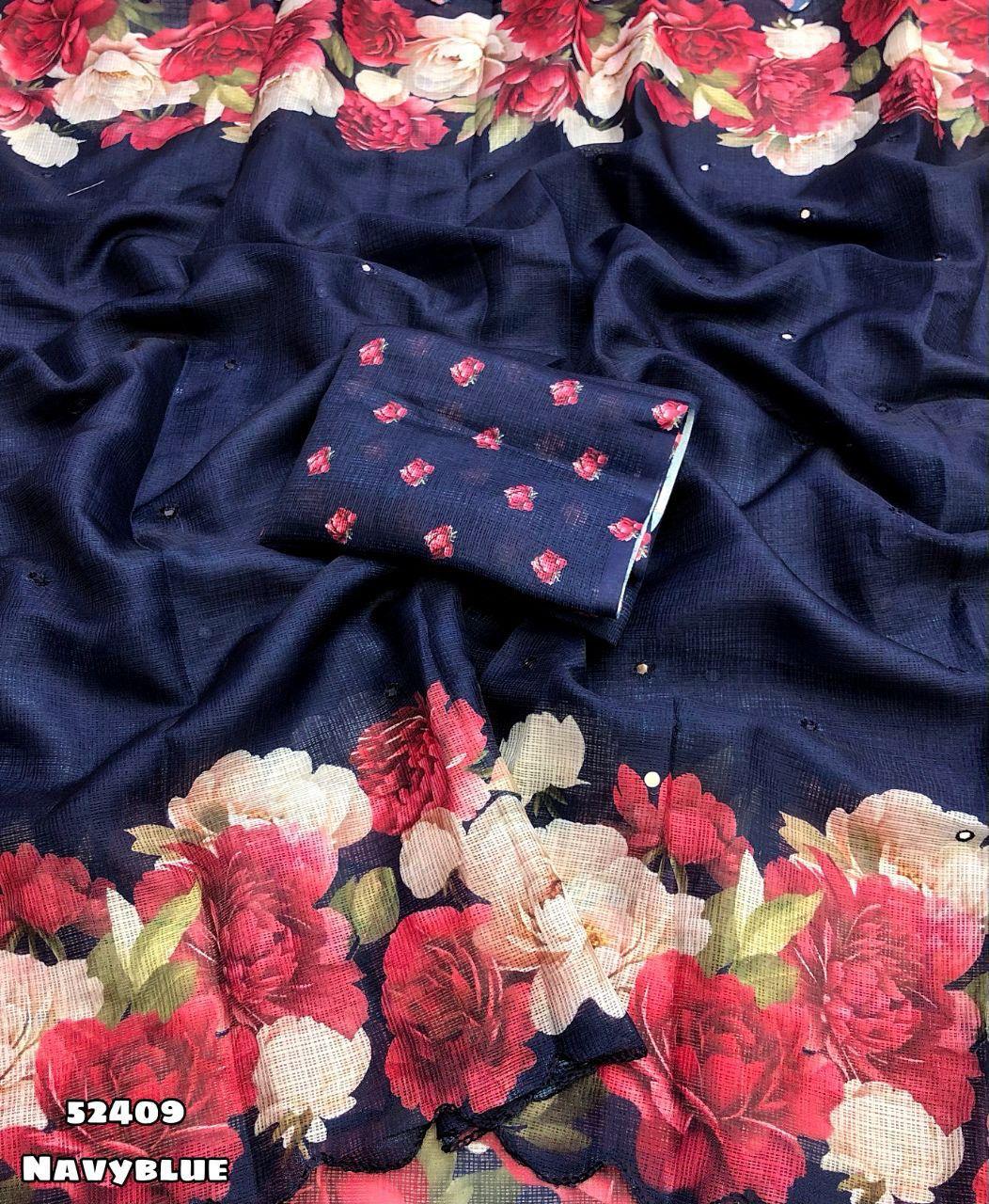 Kayatri New Soft Kota Chex Floral Digital Print Saree