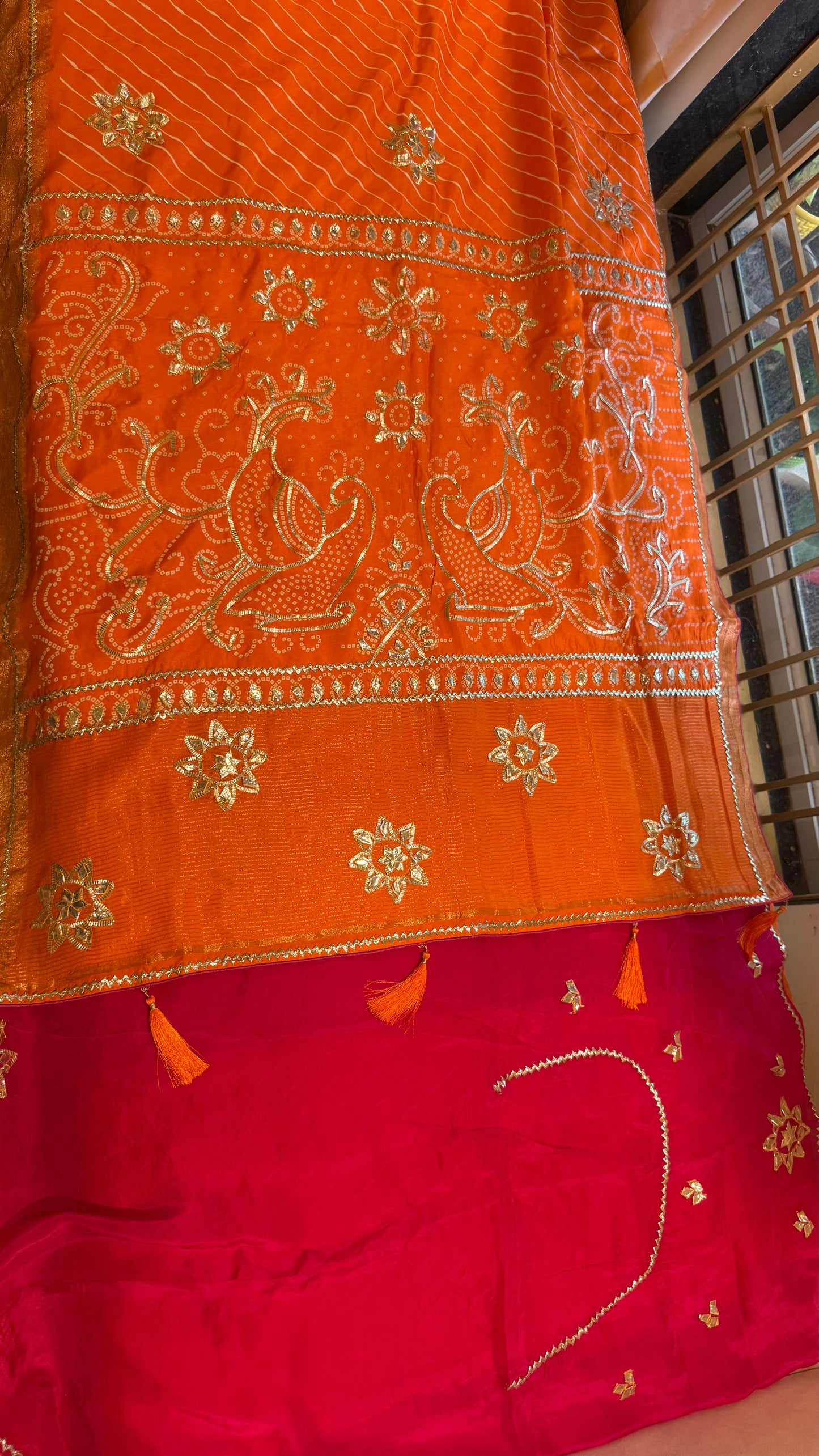 Kayatri New Pure Upada Silk Leheriya Style Saree